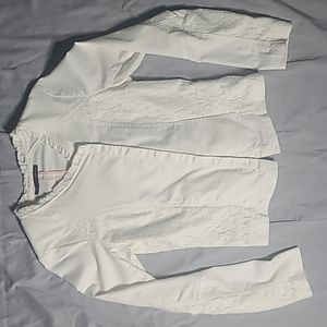 White blazer jacket with lace detail. Pockets. Medium Maurices